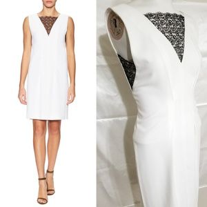 NEW Kooples white crepe & black lace dress NWT Small MSRP $345